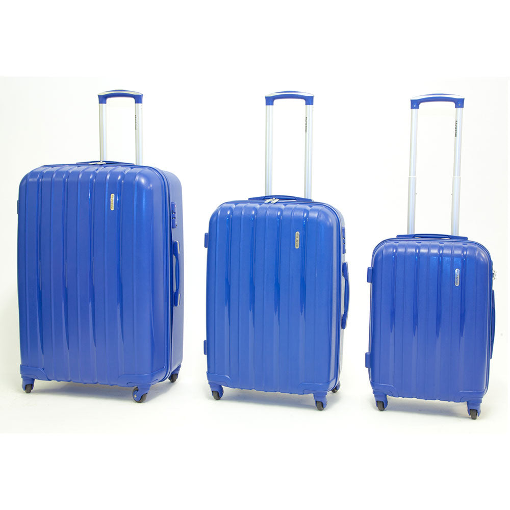 Set 3 Valigie Trolley Rigide in Polipropilene 4 Ruote TSA Ravizzoni Iron Blu