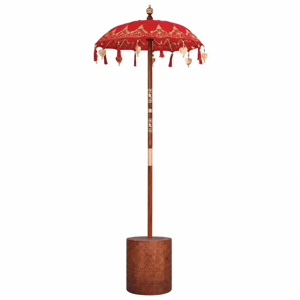 Ombrello balinese con base 2 pz Rosso 3433032