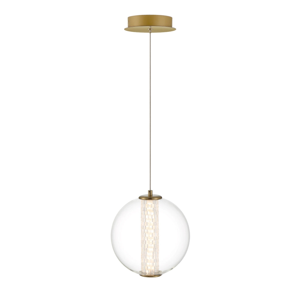 Sospensione Quintiesse Atomo oro vetro trasparente LED 9W