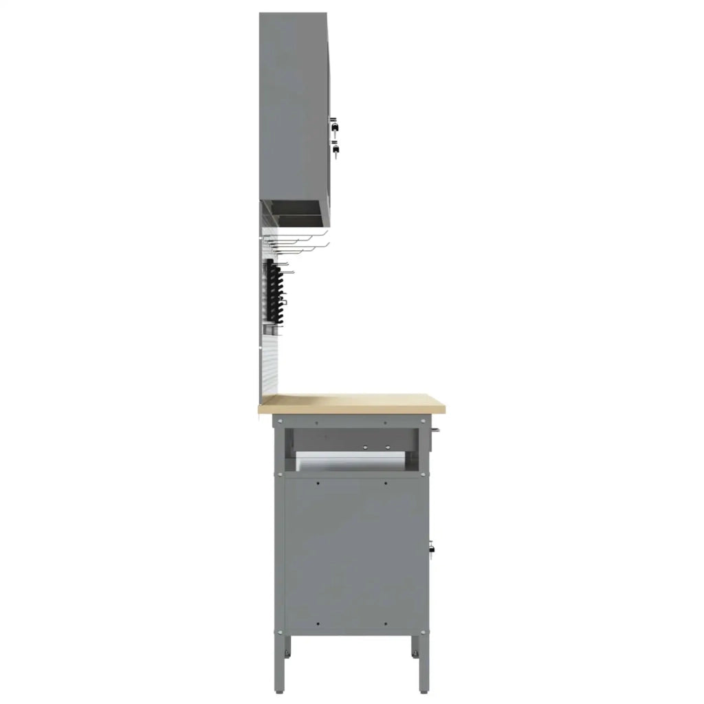 Mobile da lavoro 10 pcs Rosso Legno ingegnerizzato e acciaio 3321483