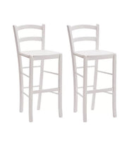 Set 2 sgabelli shabby in legno bianco seduta legno - Mobili 2G