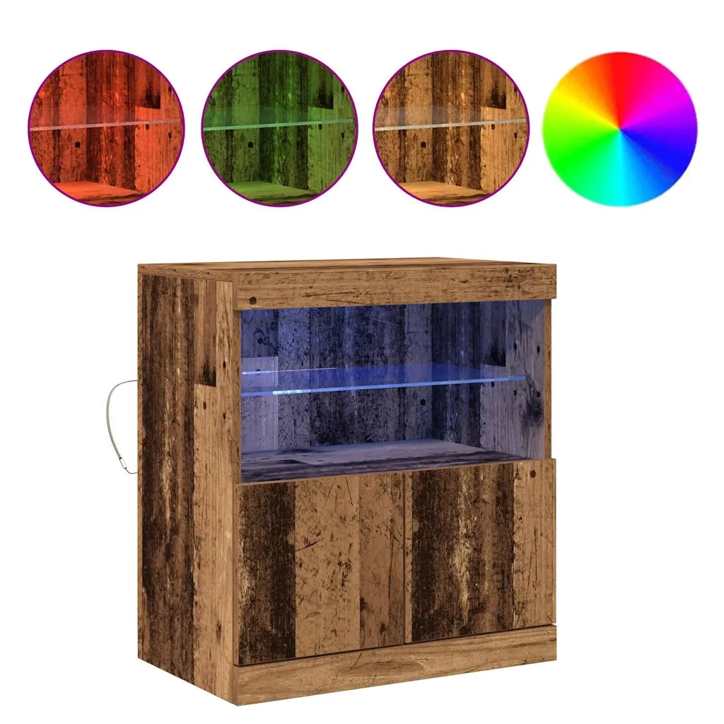 Credenza | Madia LED Marrone 60,5 x 37 x 67 cm Legno multistrato