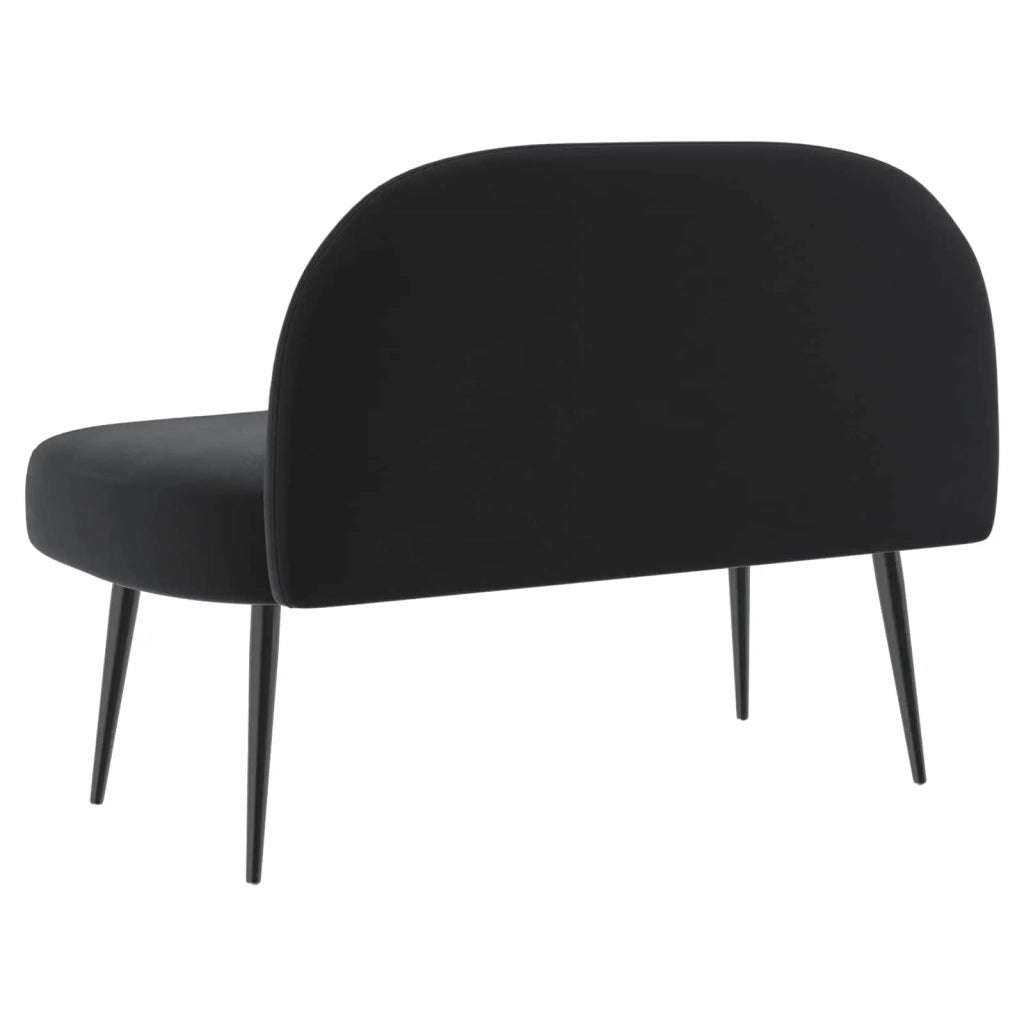Panchina imbottita con schienale Nero 110 x 60 x 76 cm Velluto