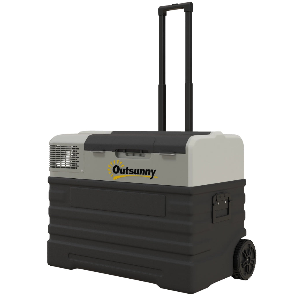 Frigo Elettrico Portatile 56L ¨C zephmum ¨C Nero con Modalita' ECO/MAX, Asta Telescopica e Ruote