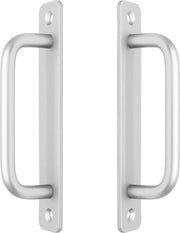 2 pannelli di apertura scorrevole, maniglia scorrevole, lega di alluminio pannelli di apertura scorrevole per cucina, bagno, armadio, garage, serra, porta e maniglie con piastre metalliche (148 mm) - argento - 12.8