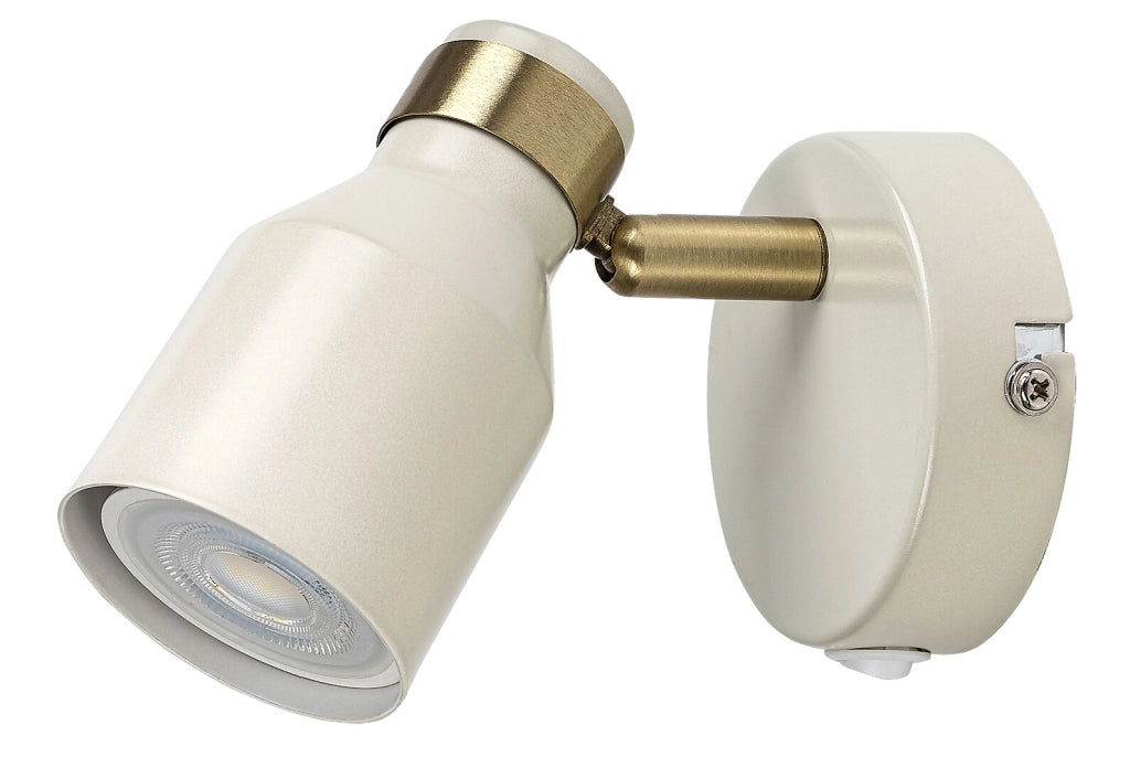 Applique Nezori 1xGU10 bianco avorio oro metallo Rabalux