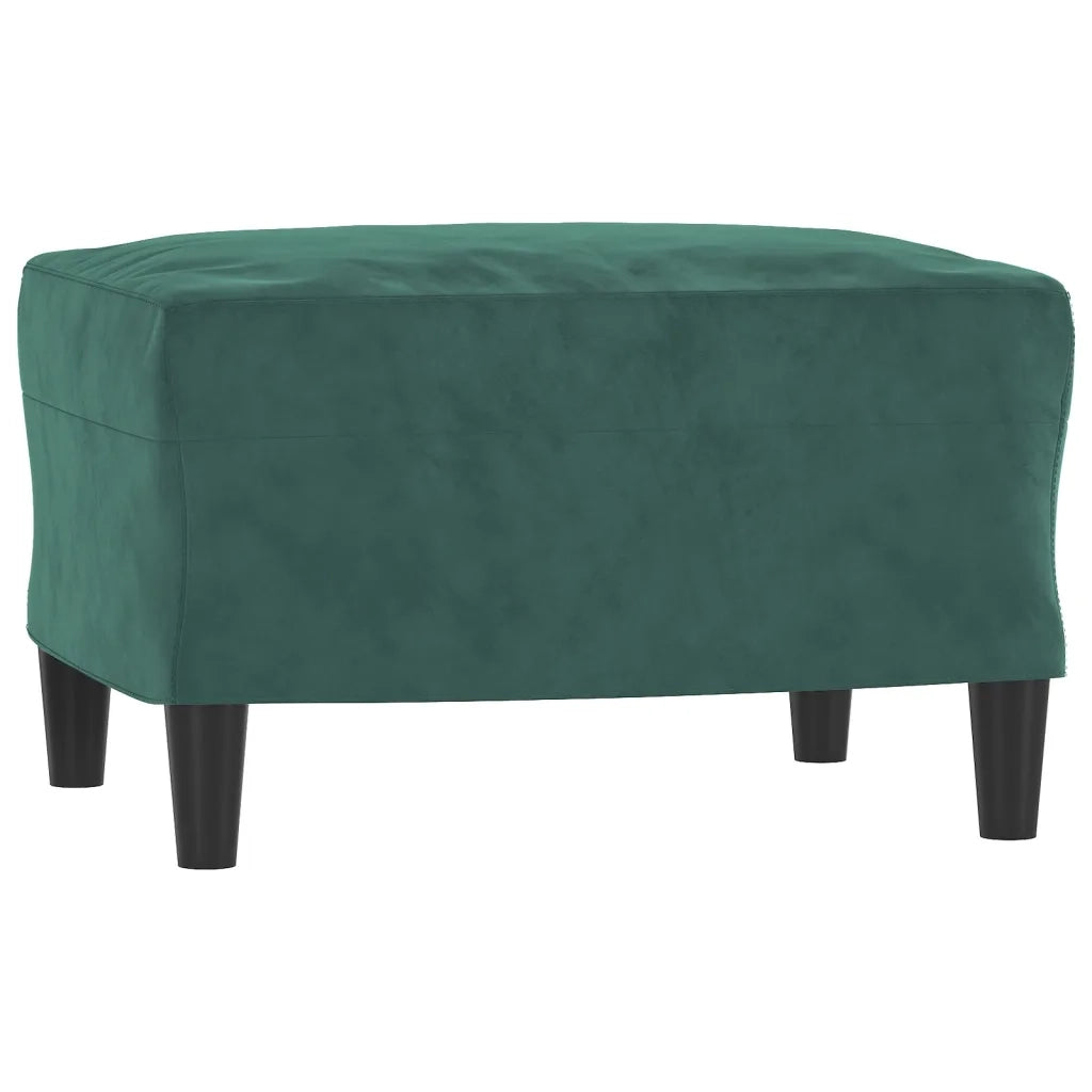 Poltroncina con Poggiapiedi Verde Scuro 60 cm in Velluto