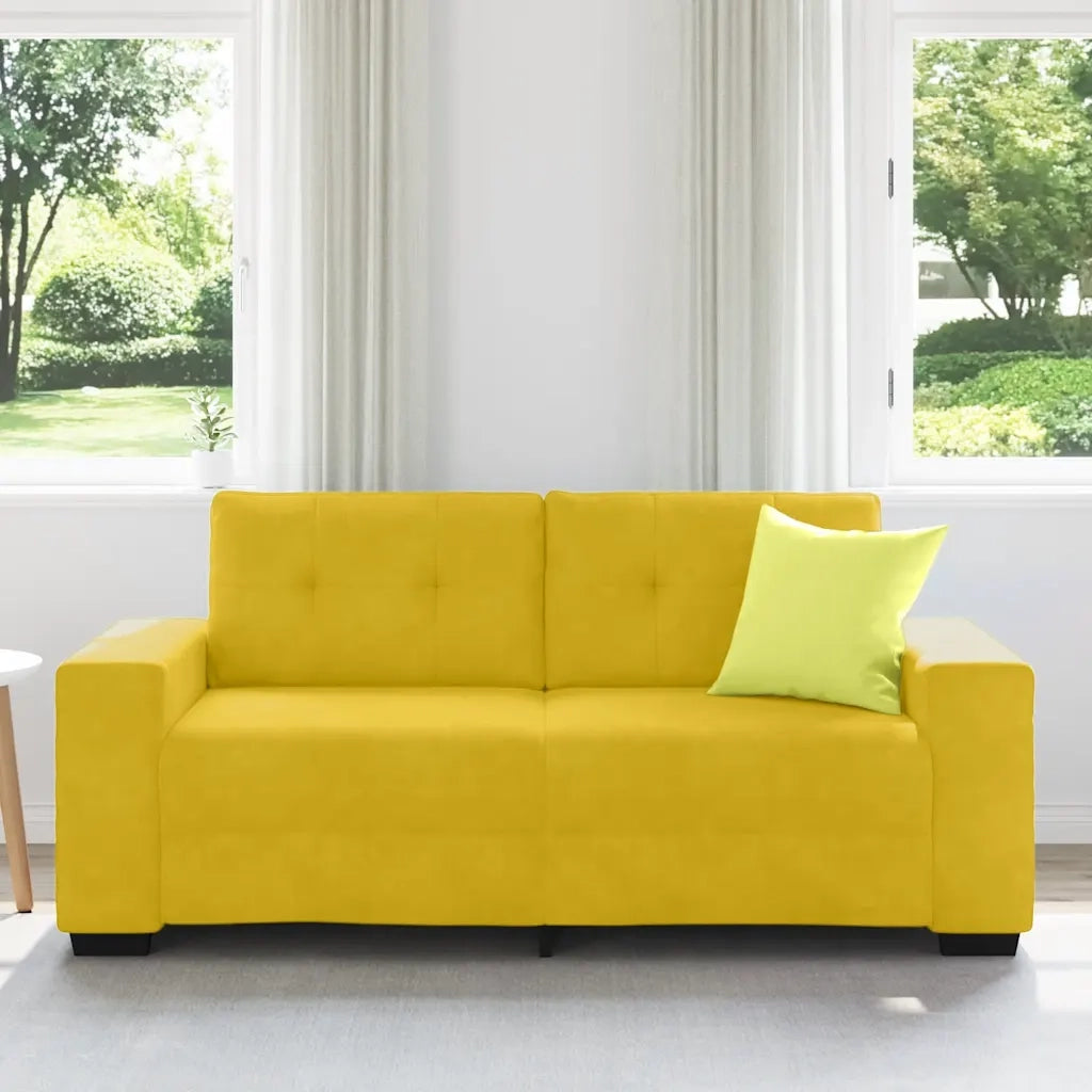 Divano Divanetto Giallo 180x77x82 cm in Velluto 4105128