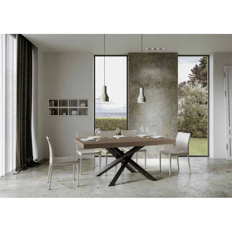 Tavolo allungabile 200/304x90 cm Volantis Premium telaio Antracite - Tortora