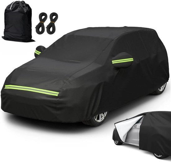 Autohoes per Esterno - Coprimozzo Auto - Kit di Protezione Auto - Copertura Auto - Protezione Auto - Nero e Verde