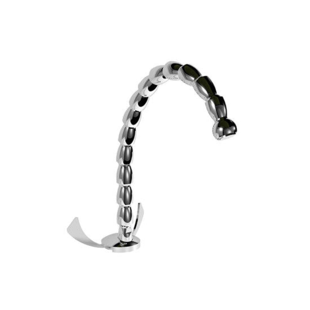 Rubinetto Cucina Miscelatore Doppio Comando Lavello Canna Tonda in Acciaio Dumbo Inox