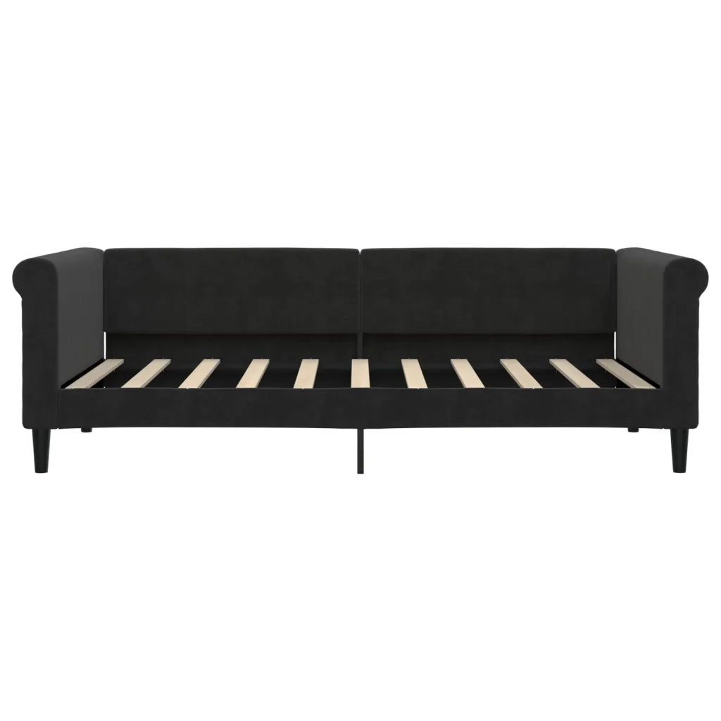Divano Letto Estraibile con Cassetti-Sofa Letto-Daybed Nero 90x190 cm in Velluto 873032
