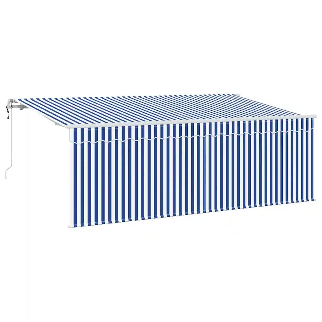 Tenda Retrattile Rigato Blu 350 x 200 cm Tessuto 3329635