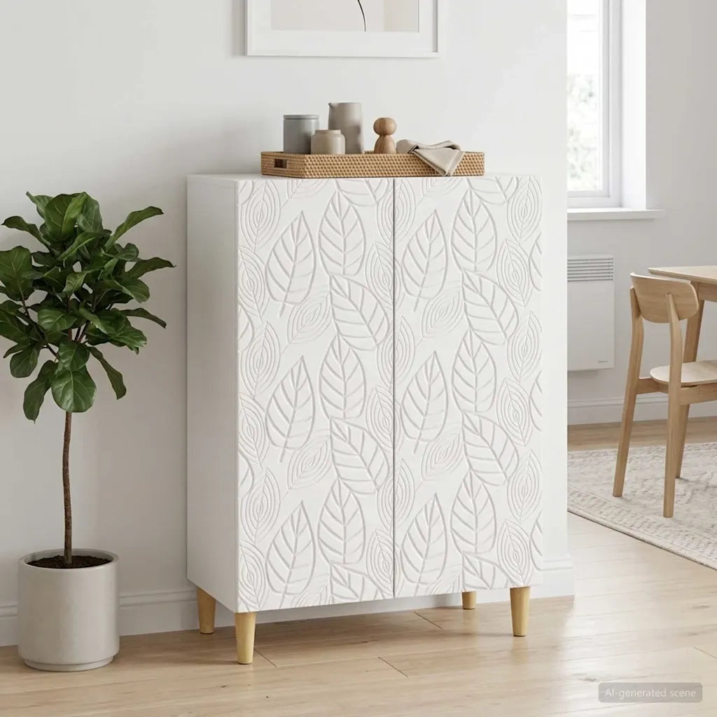 Credenza Bianco Lucido 66 x 34,5 x 90 cm Legno ingegnerizzato 895049