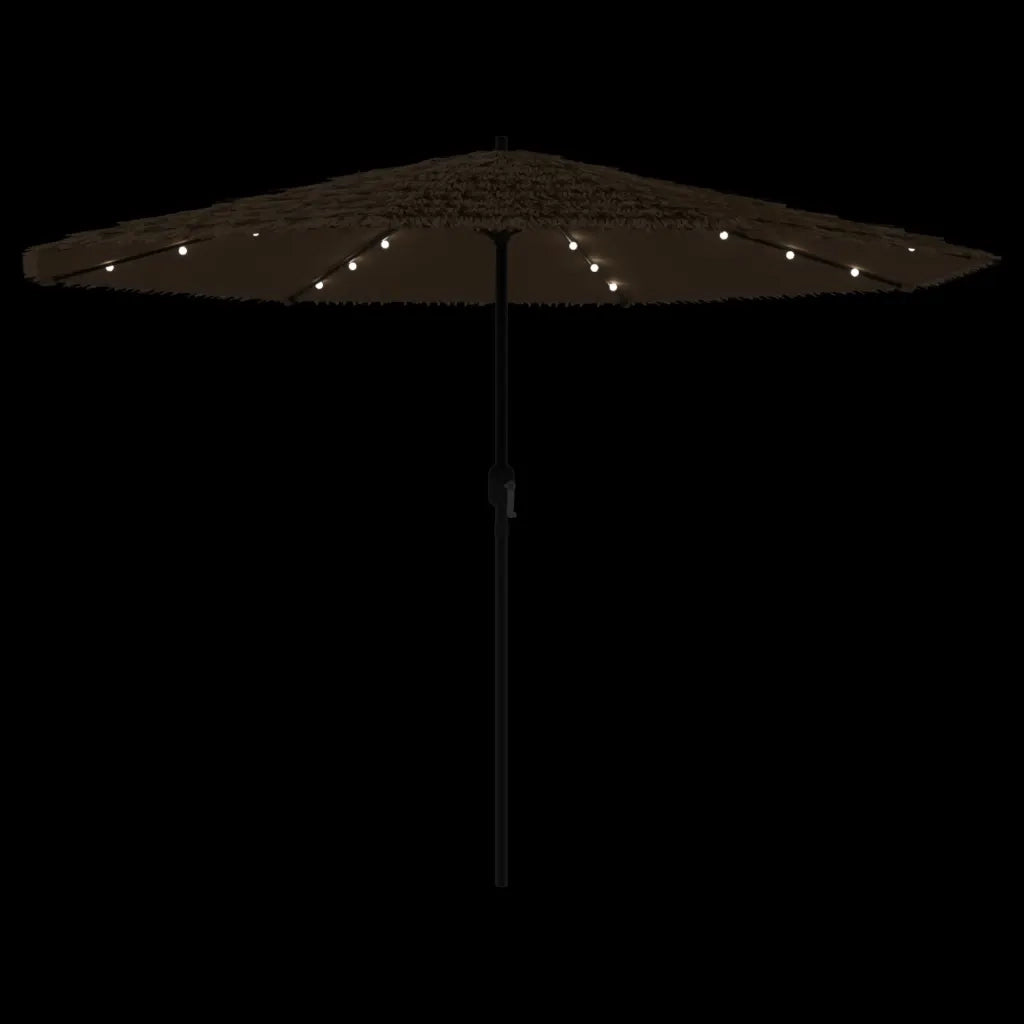 Ombrellone Giardino LED e Palo in Acciaio Marrone 324x324x247cm 4005122