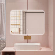 AICA Specchio da bagno 90 x 60 cm, dimmerabile, interruttore touch, Funzione Memoria