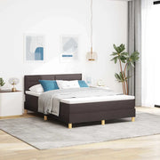 Letto a Sorgente LED Marrone Scuro 140 x 200 cm Tessuto 3342369