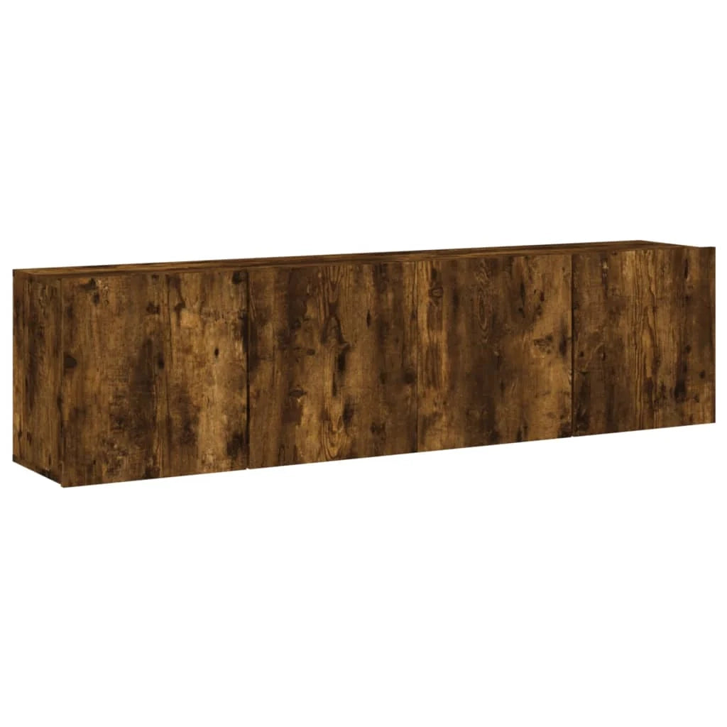 Mobile TV multimediale da parete mensola TV credenza TV per sala da pranzo soggiorno camera da letto 2 pezzi rovere affumicato 80 x 30 x 41 cm marrone 02_0028990
