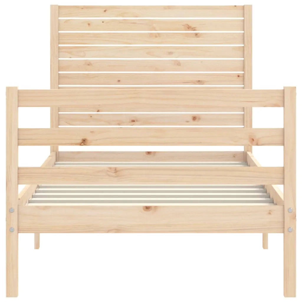 Giroletto con Testiera 100x200 cm in Legno Massello 3195016