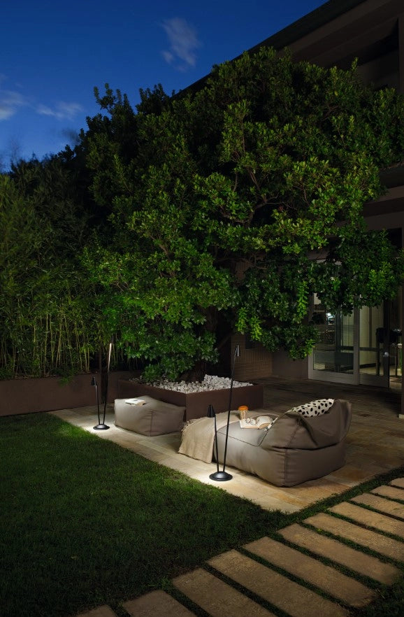 PALETTO DA ESTERNO 2 LUCI LED 4000K 1220LM 12W IP65 NERO GRASS DOUBLE H.113CM