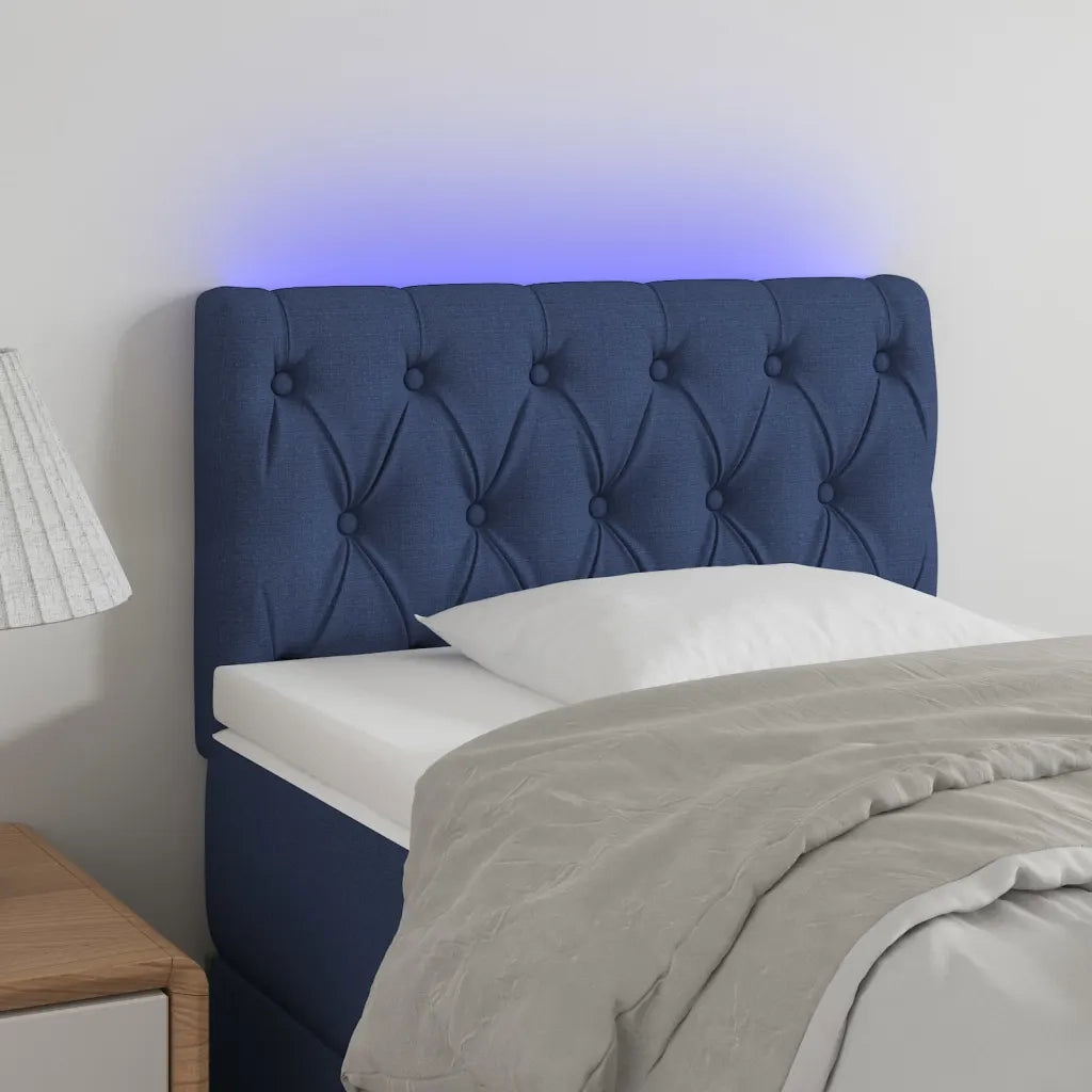 Testiera | Testata a LED Blu 80x7x78/88 cm in Tessuto