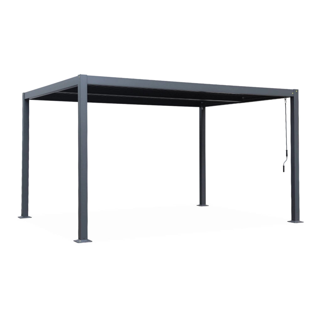 Pergola bioclimatica 3x4m in alluminio e acciaio, lamelle orientabili