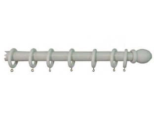 BASTONE IN LEGNO SENZA SUPPORTI Ø MM.35 BIANCO  cm.160