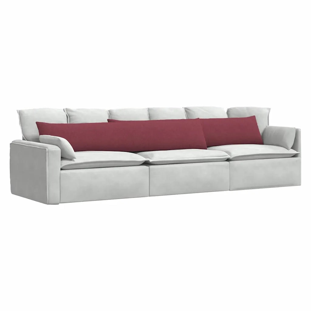 Cuscini da Divano 2 pz | Cuscini per sedie Rosso Vino 200 x 40 cm Tessuto