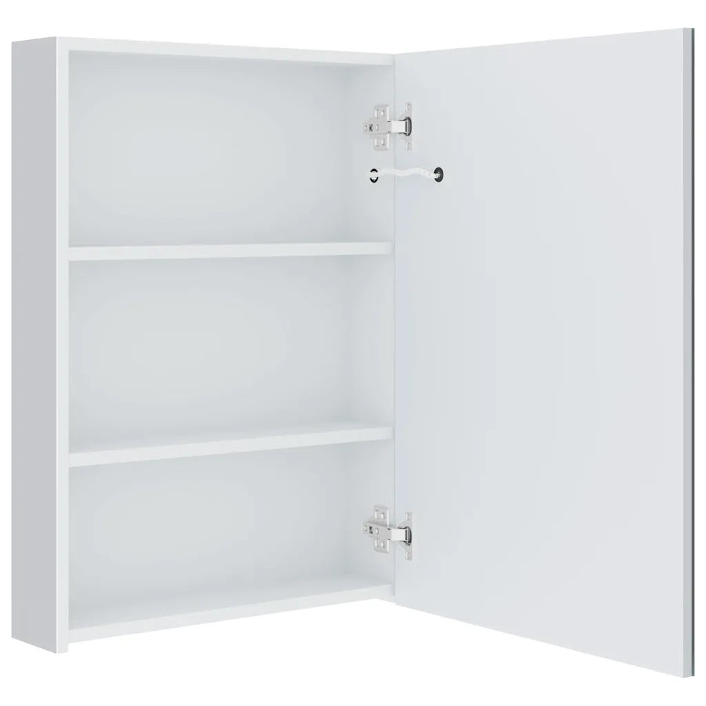 Armadietto Bagno con Specchio e LED 50x13x70 cm 285117