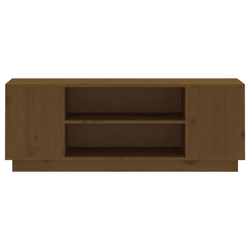 Mobile TV multimediale scaffale TV credenza mobile TV sala da pranzo soggiorno camera da letto color miele 110 x 35 x 40,5 cm legno di pino massiccio marrone 02_0027699