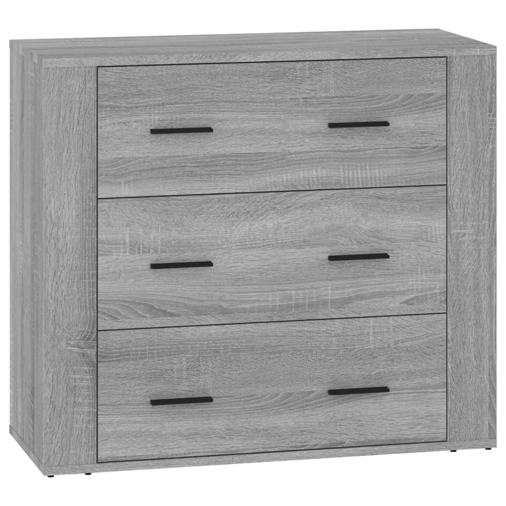 Credenza a buffet cassettiera mobiletto portaoggetti cucina soggiorno salotti 3 pezzi legno ingegnerizzato Sonoma grigio 02_0037171