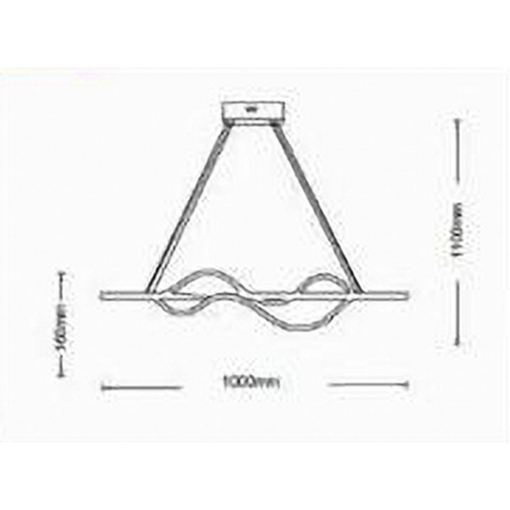 Trade Shop - Lampadario Led A Sospensione 39 Watt Moderno Onde Luce 6500k 4000k 3000k B64-b -