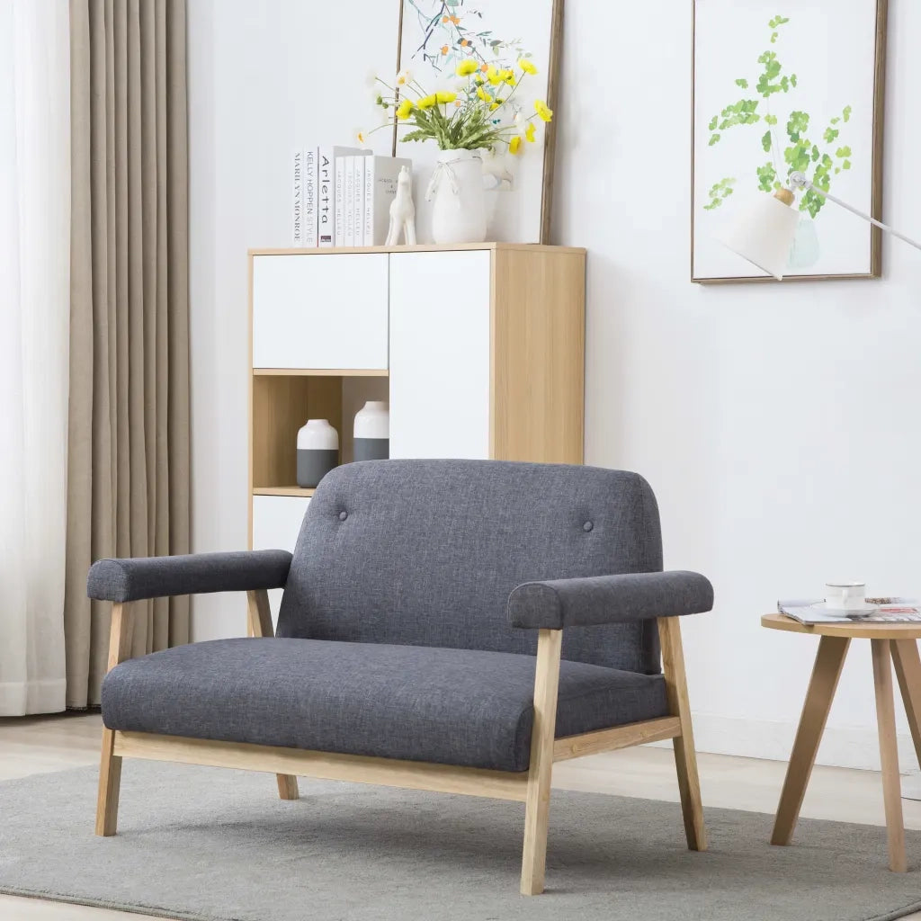 Divano a 2 Posti-Sofa 2 Posti in Tessuto Grigio Scuro 351604