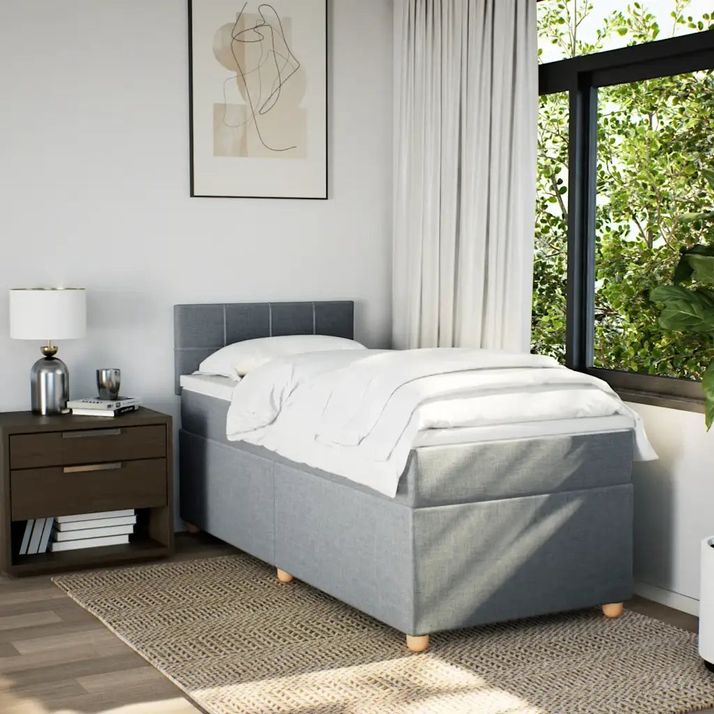 Giroletto a Molle con Materasso Grigio Chiaro 80x200 cm Tessuto 3288807