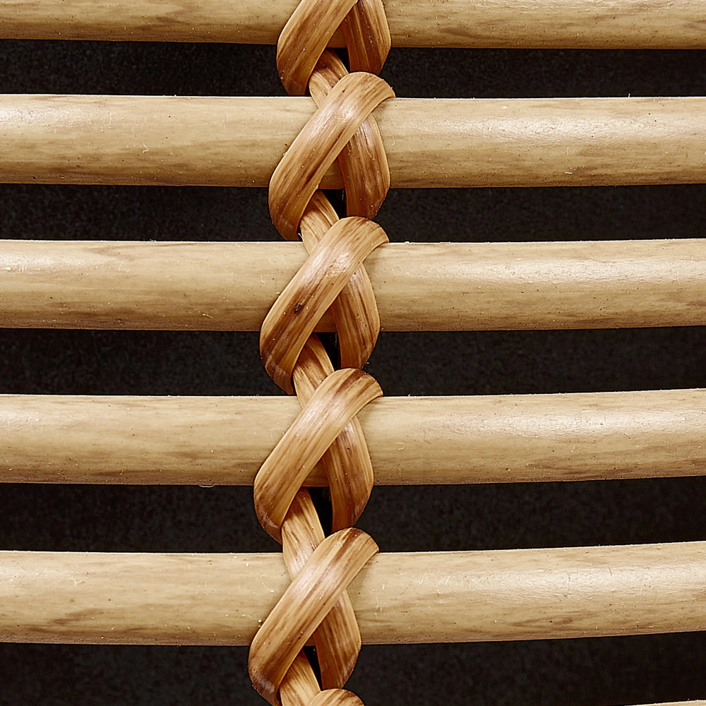 Set di 2 portavasi per piante marrone PE Rattan rotondo per interni e per esterni con inserto in plastica