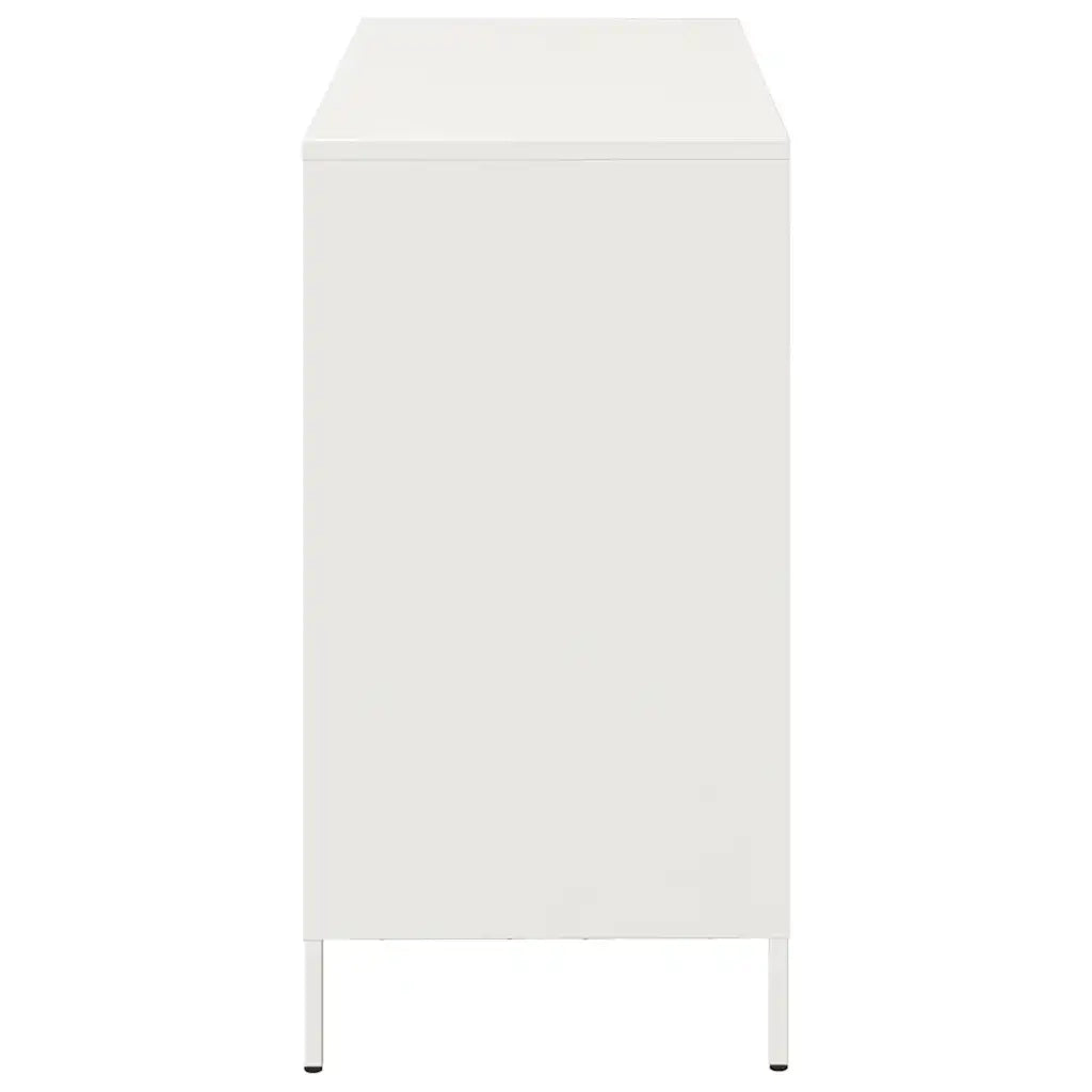vidaXL Credenza Bianca 101,5x39x73,5 cm in Acciaio Laminato a Freddo