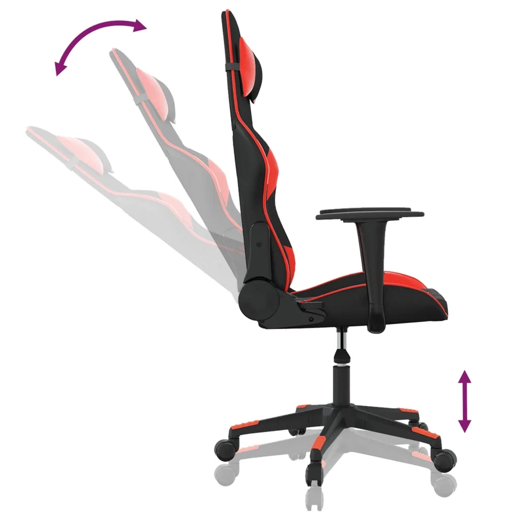 Sedia da Gaming Massaggiante Rosso e Nero in Similpelle cod mxl 63352