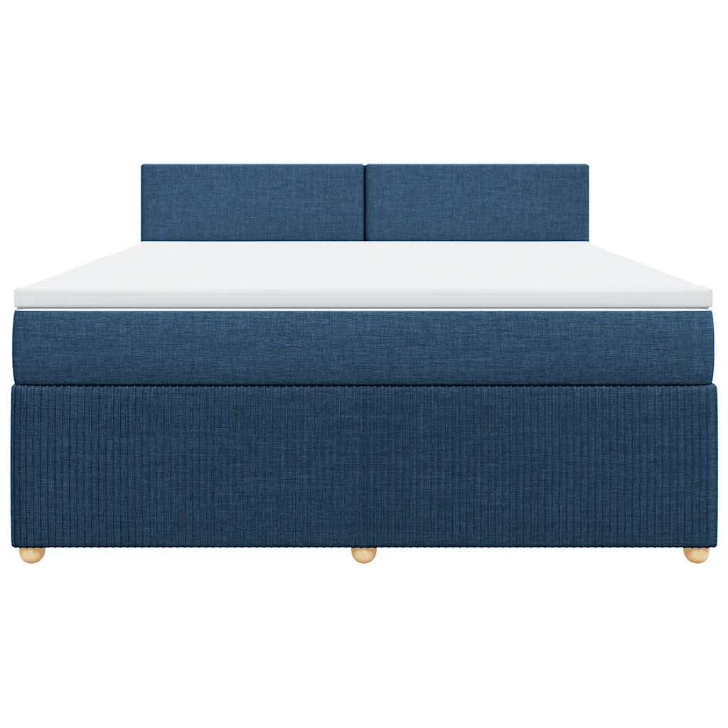 Giroletto a Molle con Materasso Blu 180x200 cm in Tessuto