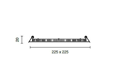 WOMB SQUARE  FARETTO QUADRATO DA INCASSO LED BIANCO 4000K 18W 1660LM 22.5X22.5CM
