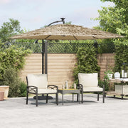 Ombrellone Giardino LED e Palo in Acciaio Marrone 269x269x235cm 4005087