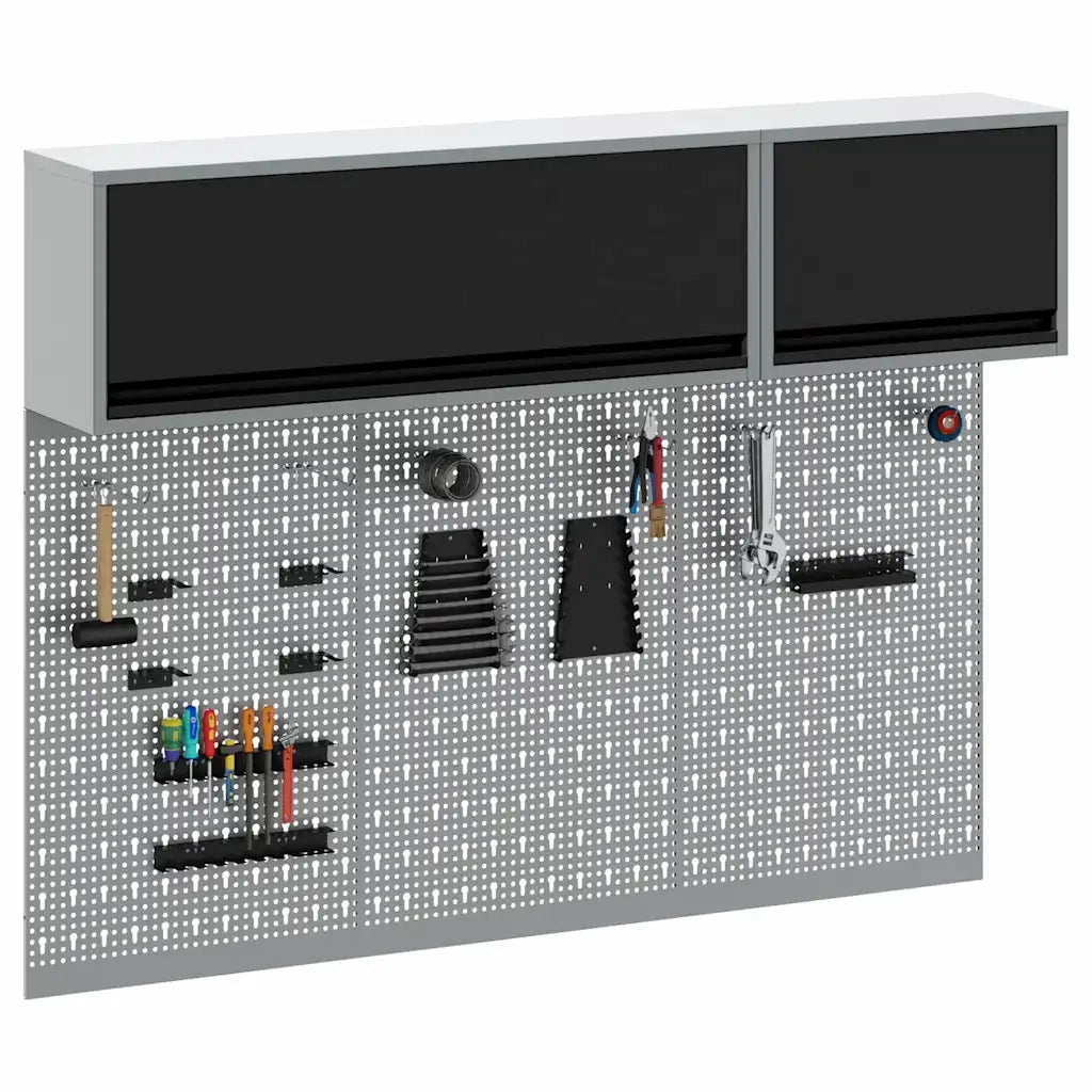 Set di armadi per attrezzi con lo scaffale 5 pcs Nero 3321412