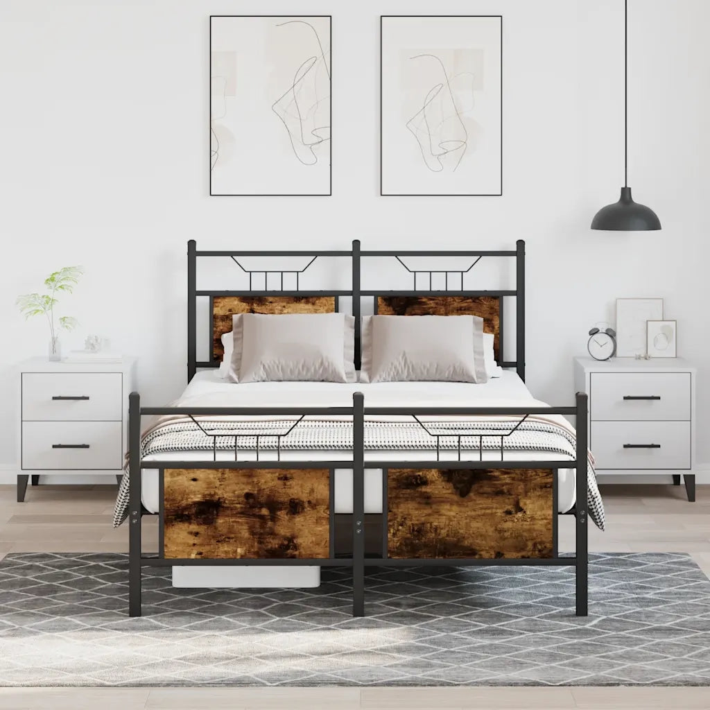 Giroletto senza Materasso-Struttura Letto Rovere Fumo 120x200 cm in Truciolato 792079