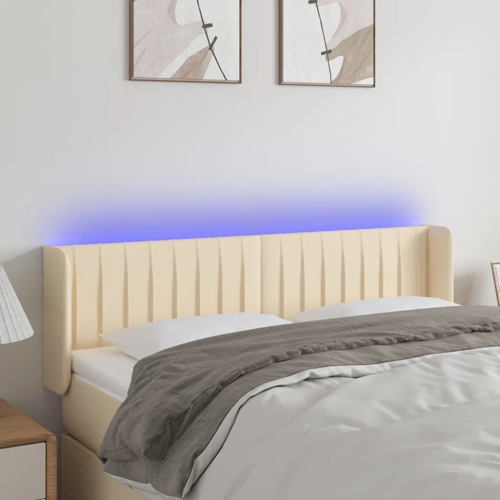 Testiera a LED-Testata con LED Crema 147x16x78/88 cm in Tessuto 890231