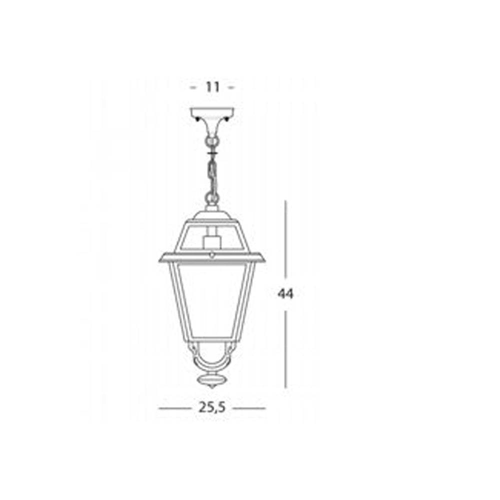 Lampada A Sospensione Da Esterno Contemporanea Elegance Alluminio E Vetro Grigio 1 Luce E27
