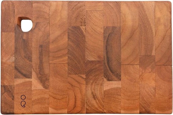 Pannello di taglio in legno di teak riciclato - sostenibile e 30x20x2cm