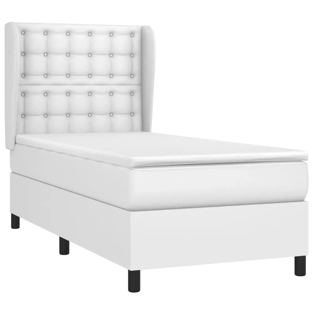 Giroletto a Molle con Materasso Bianco 80x200 cm in Similpelle