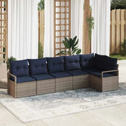 Set di divani 6 pcs Grigio polyrattan