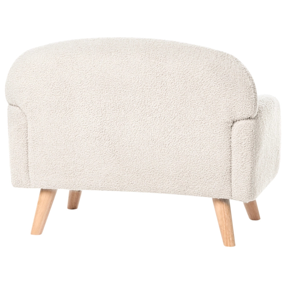 Divano per bambini beige bouclé imbottito con braccioli Divano moderno a 1 posto per bambini