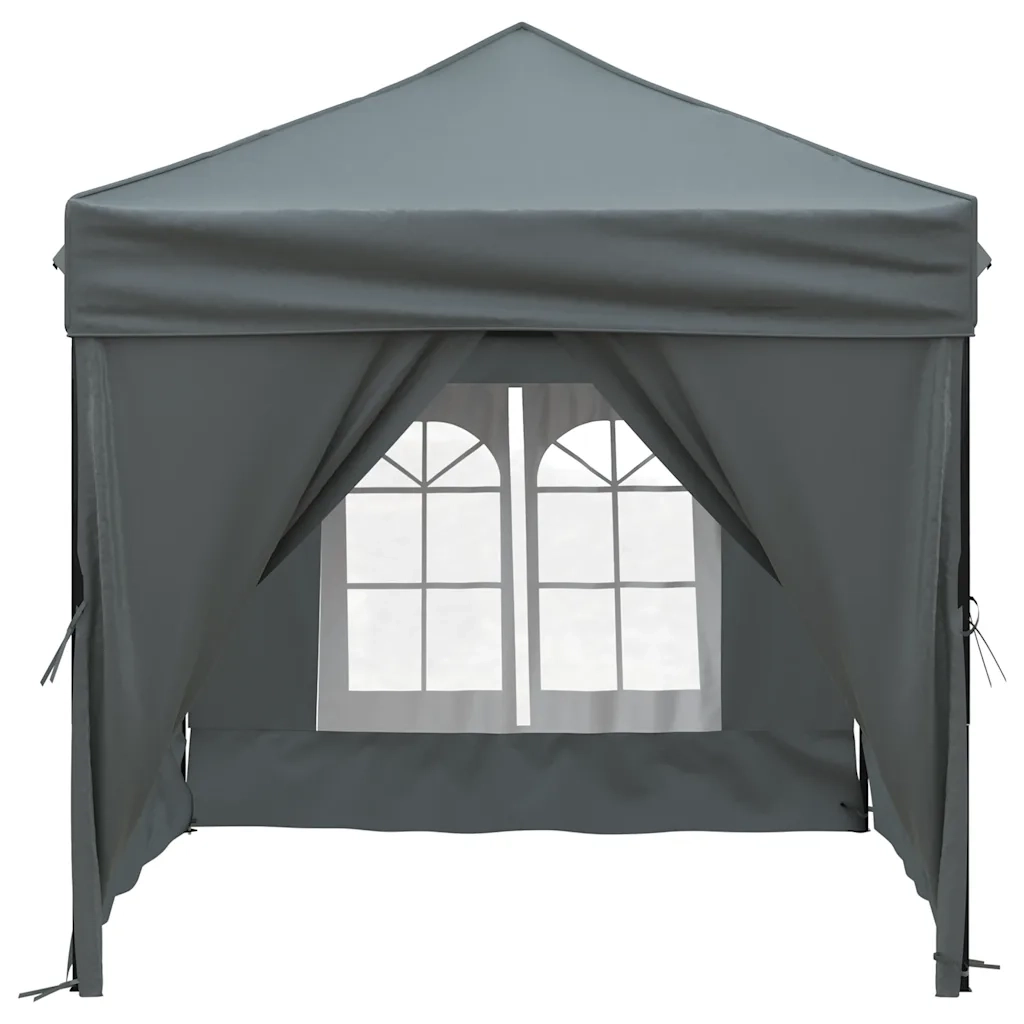 Tenda per Feste Pieghevole con Pareti Laterali-Tenda Gazebo Antracite 2x2 m 584724