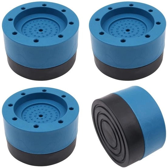 Supporto Antivibrazione Kit 4 Pezzi - Pads Silenziati per Piedi - Stabilizzazione Lavatrice/Asciugatrice - Kit di Supporto - Materiale PVC/Rubber - Facile da Utilizzare - Pads Assorbenti di Shock